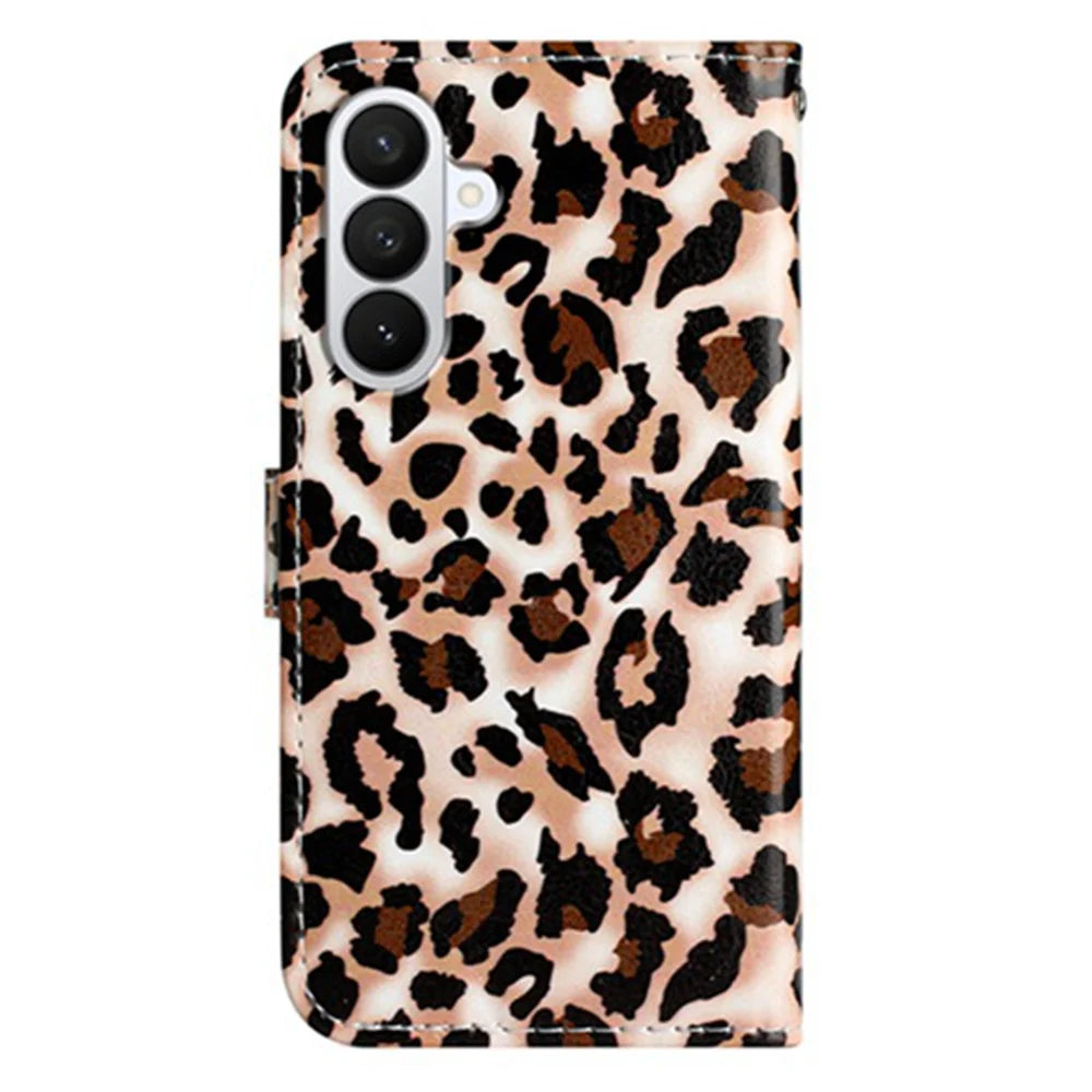 For Samsung Galaxy A27 5G Wallet Case  Printed Pattern PU Leather Stand Phone Cover with Strap - Leopard Print - 2