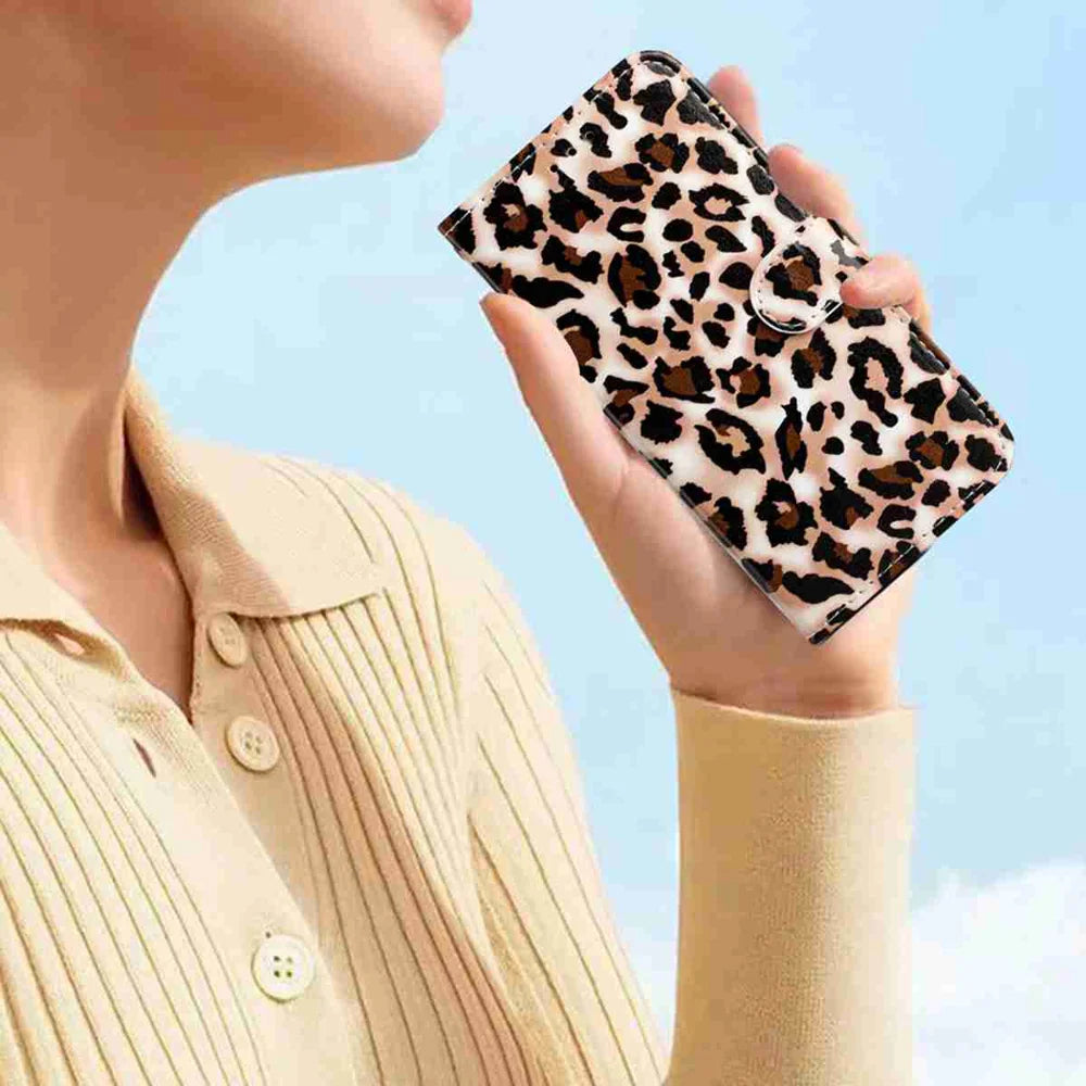 For Google Pixel 11 Pro Wallet Case  Printed Pattern PU Leather Stand Phone Cover with Strap - Leopard Print - 6