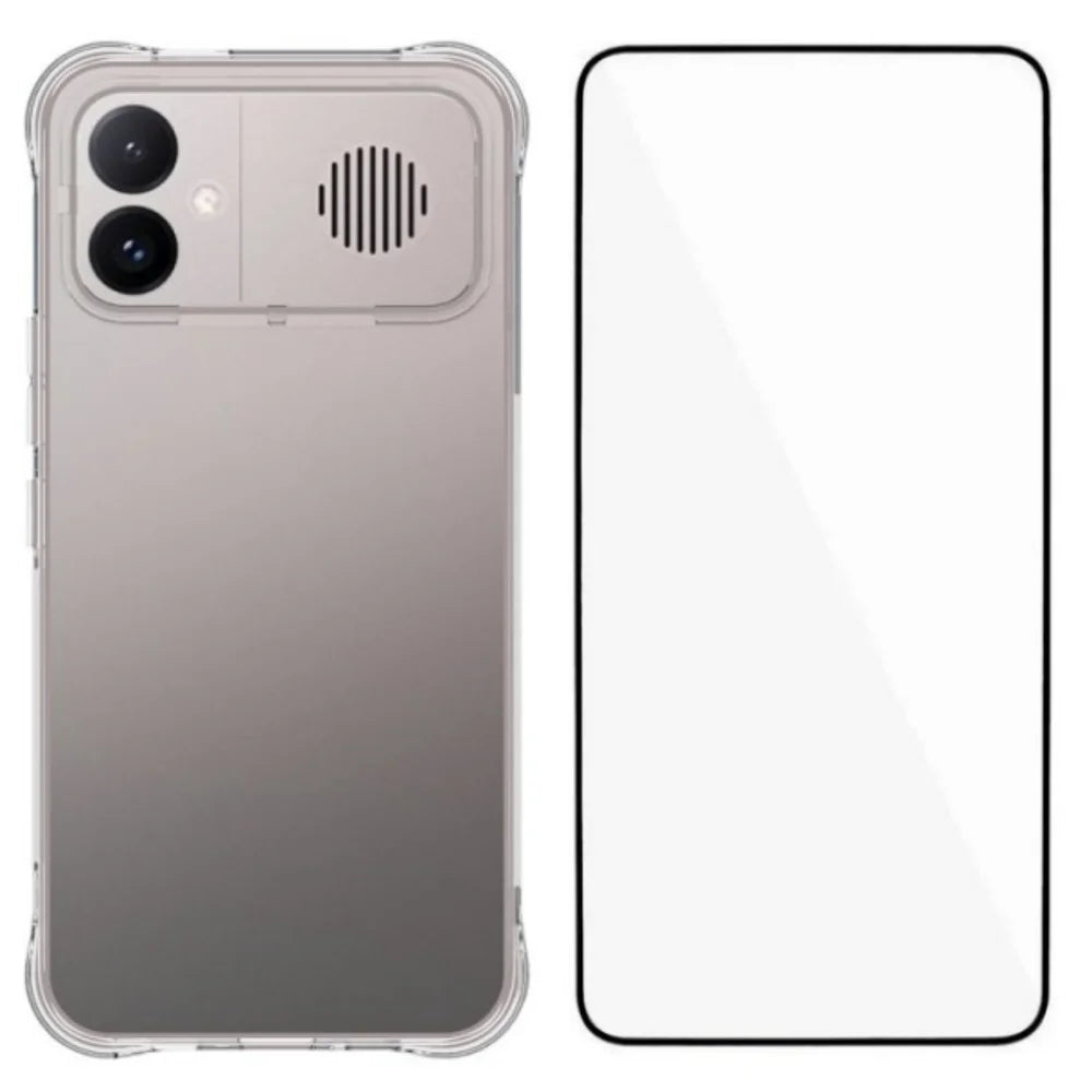WANLONFENG for Xiaomi Redmi K90 Max 5G WL Series Case 2.0mm TPU Phone Cover with Tempered Glass Film - Transparent - 1