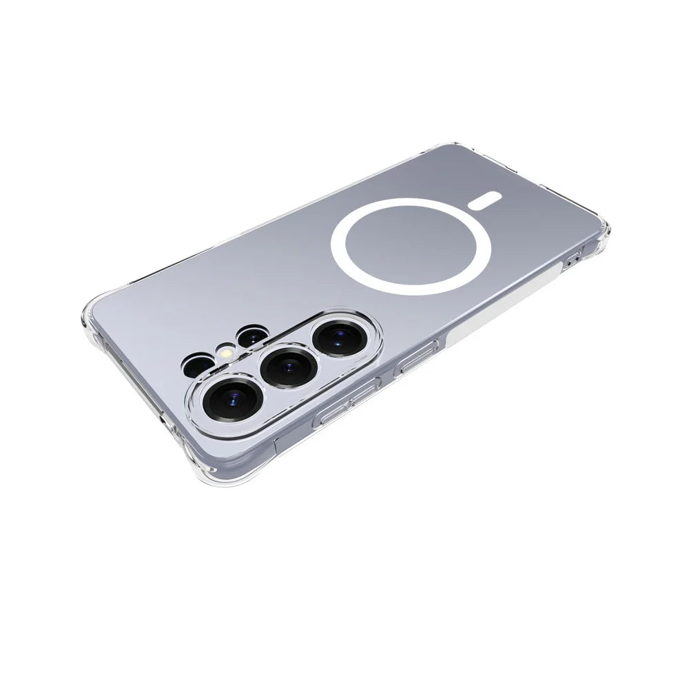 WANLONFENG for Samsung Galaxy S26 Ultra WL2 Series 2.0mm Magnetic Case Clear TPU Phone Back Cover with Screen Films - Transparent - 3