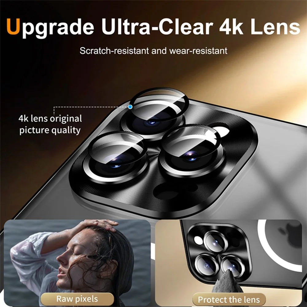For iPhone 16 Pro Max Magnetic Case Football Pattern Print PC+TPU Phone Cover with Lens Film - LK00378-061 - 7