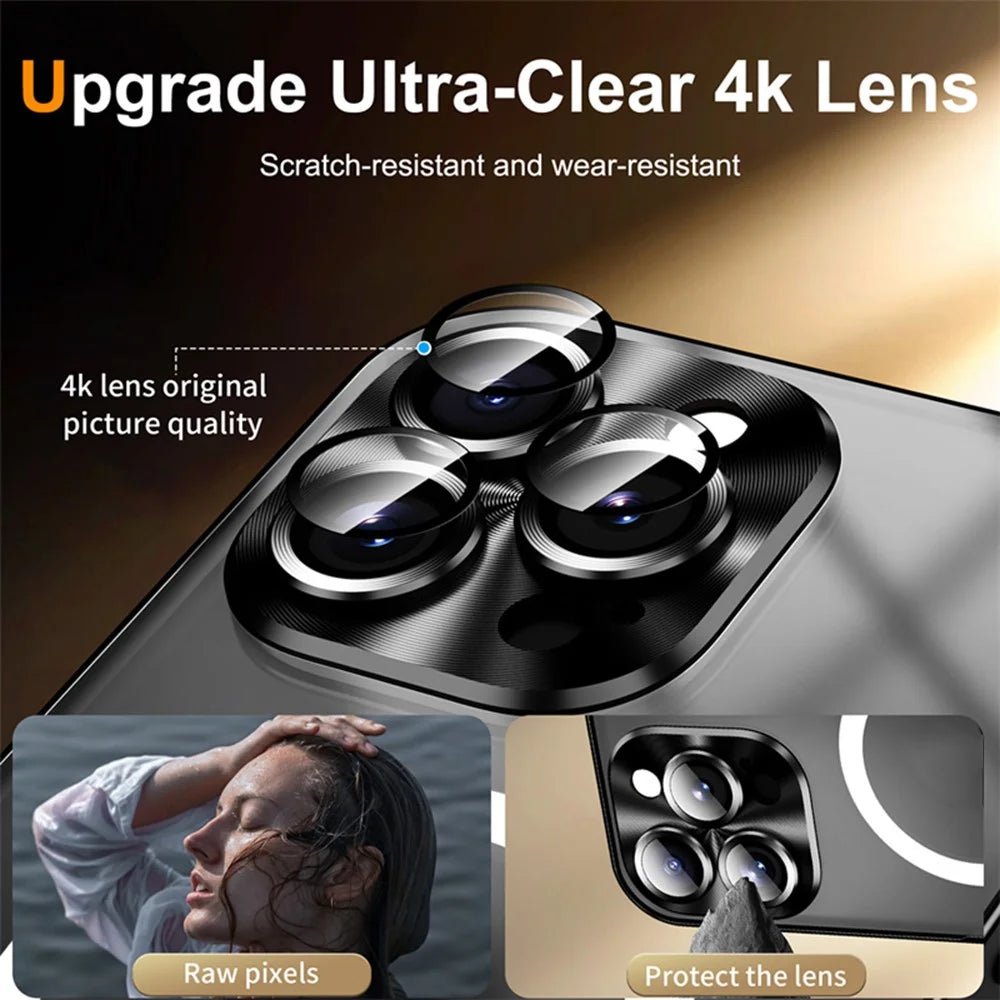 For iPhone 16 Pro Magnetic Case Football Print Pattern PC+TPU Phone Cover with Lens Film - LK00346-041 - 7