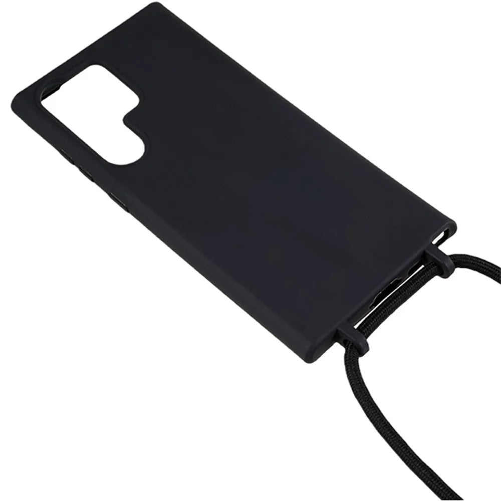 For Samsung Galaxy S26 Ultra Case TPU Soft Shockproof Phone Cover with Adjustable Lanyard - Black - 3