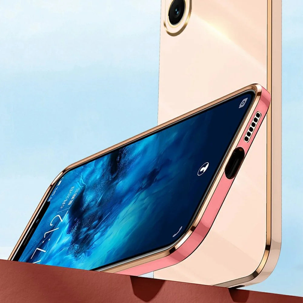 XINLI For Samsung Galaxy A37 5G Case TPU Phone Cover with Electroplating Frame - Cyan - 7
