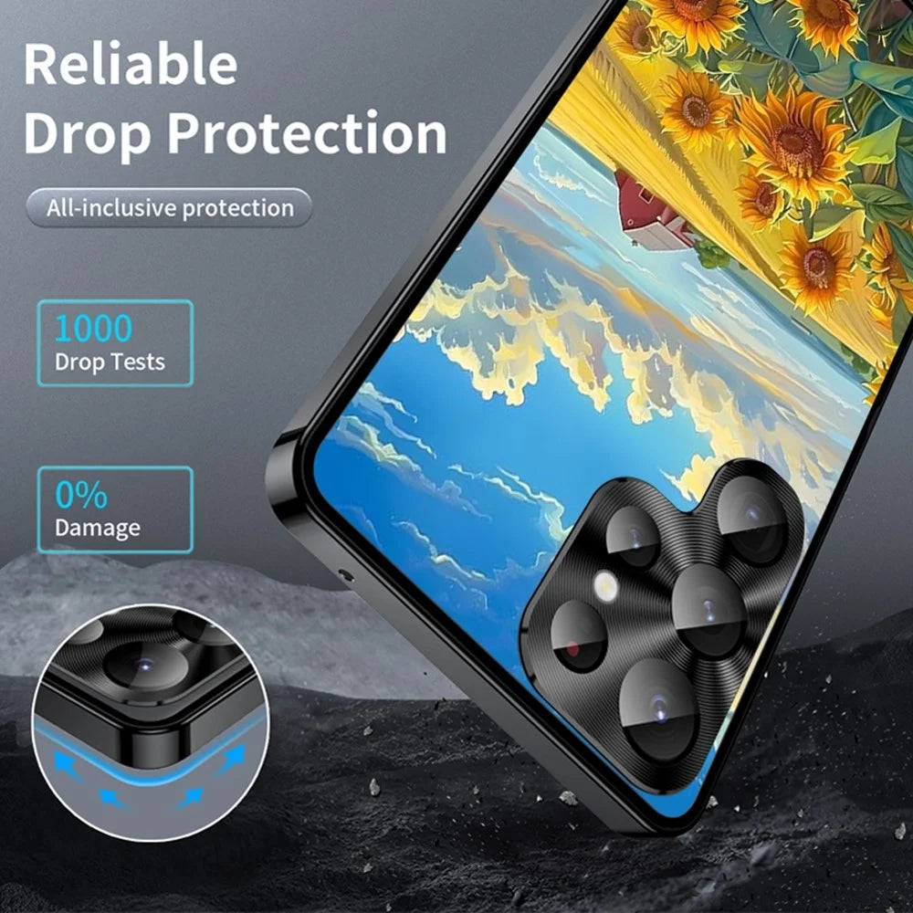 For Samsung Galaxy S24 Ultra Magnetic Case Sunflower Pattern PC TPU Phone Cover with Lens Film - LK00153-3 - 3