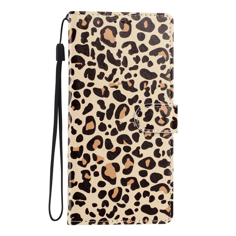 For Samsung Galaxy A05s 4G Wallet Case Pattern Printing PU Leather Stand Flip Phone Cover with Wrist Strap - Leopard Print - 7