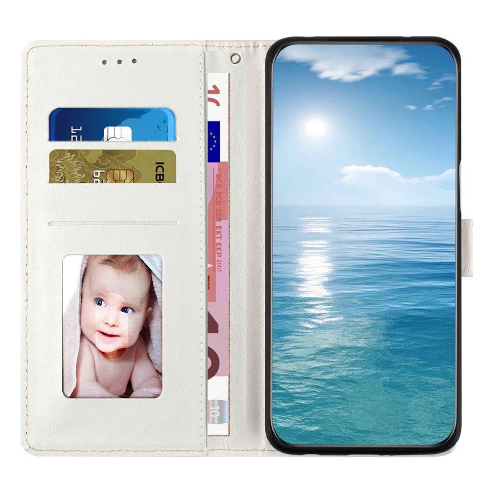 Wallet Case For Samsung Galaxy A08 5G / A08 4G / A07 5G / A07 4G Pattern Printing PU Leather Stand Flip Phone Cover with Wrist Strap - Oil Painting Flower - 2