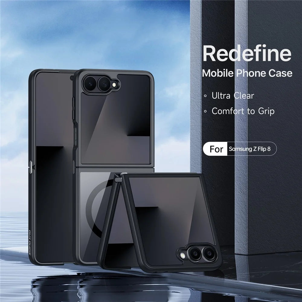 DUX DUCIS Aimo Series For Samsung Galaxy Z Flip8 Magnetic Case PC + TPU Clear Back Phone Cover (REACH Certification) - Black - 4