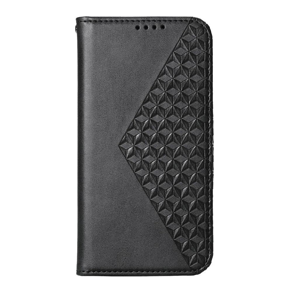 For Samsung Galaxy A27 5G Case Calf Texture PU Leather Wallet Phone Cover with Wrist Strap - Black - 7