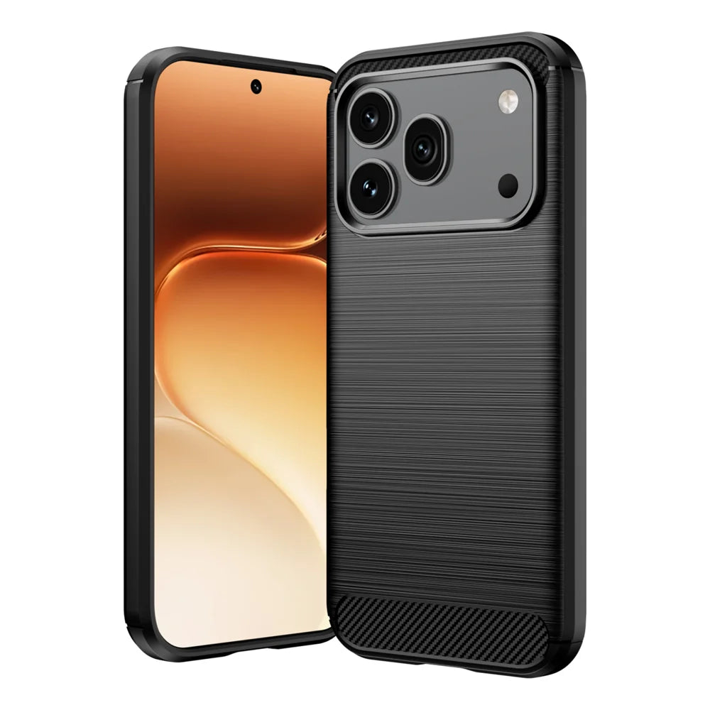 WANLONFENG for Honor 600 Pro 5G Case with Screen Film  LS Series Big Lens Hole Brushed Texture TPU Phone Cover - Black - 2