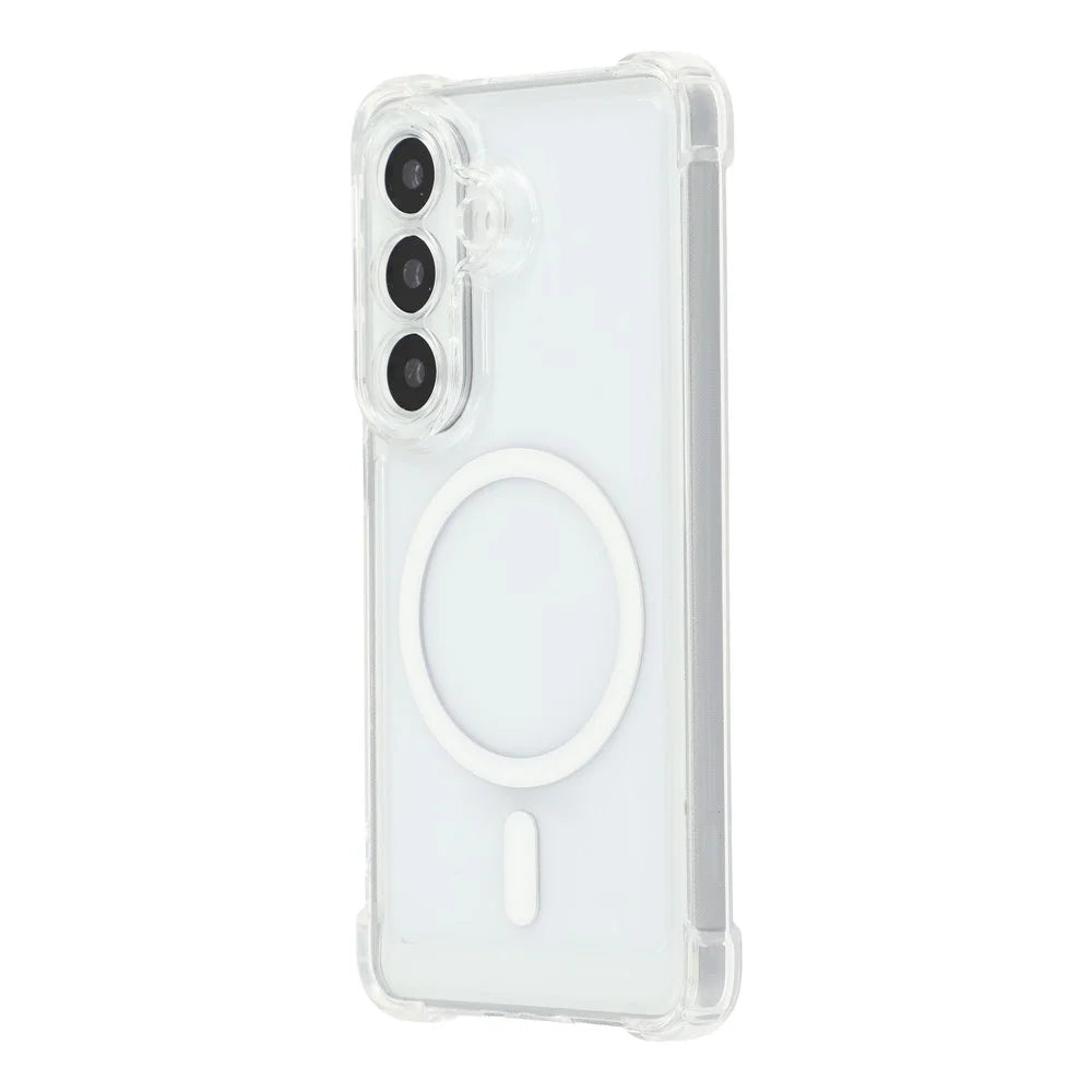 For Samsung Galaxy S26+ Magnetic Case Electroplated Buttons PC TPU Shockproof Clear Cover - Transparent - 2