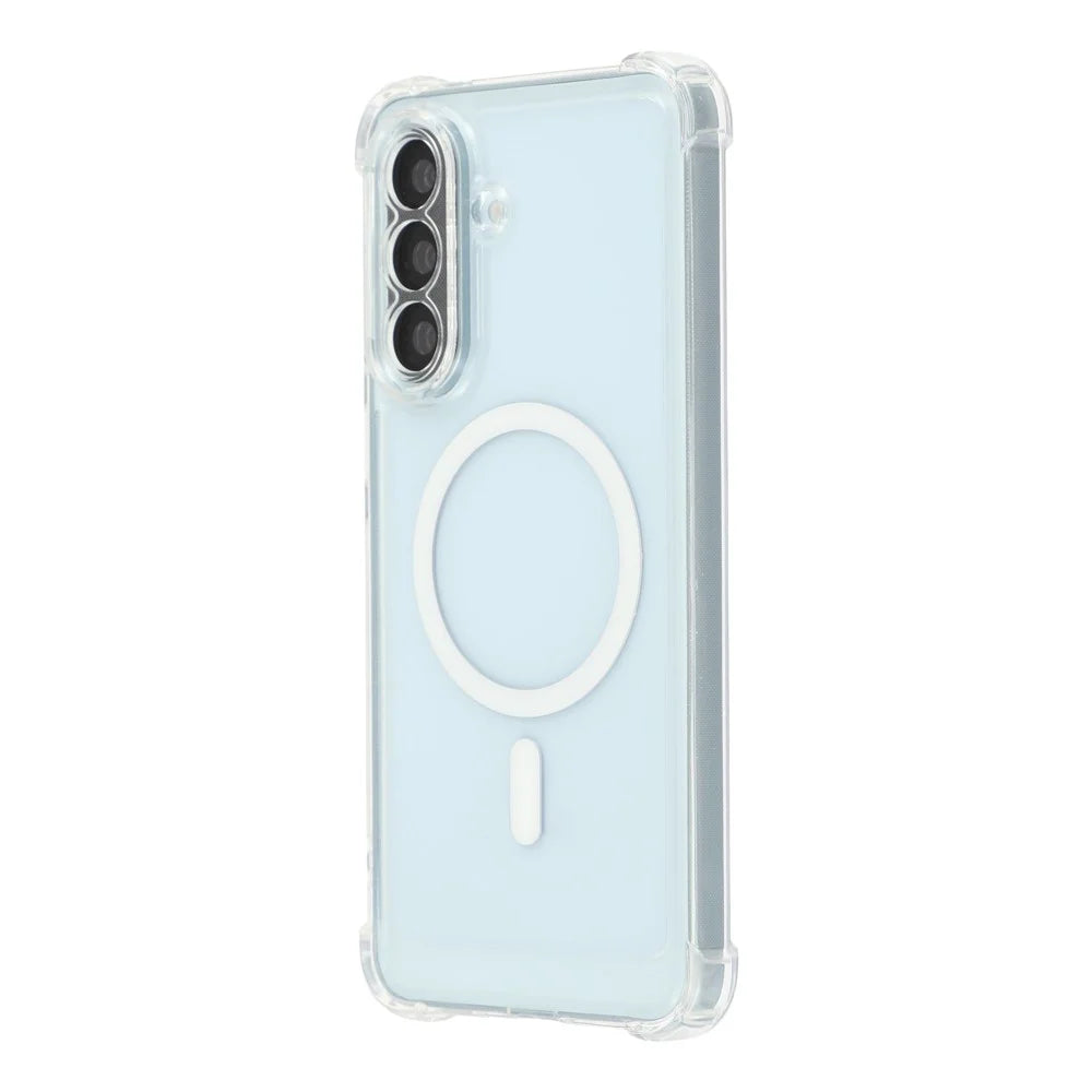 For Samsung Galaxy A26 5G Magnetic Case Electroplated Buttons PC TPU Shockproof Clear Cover - Transparent - 2