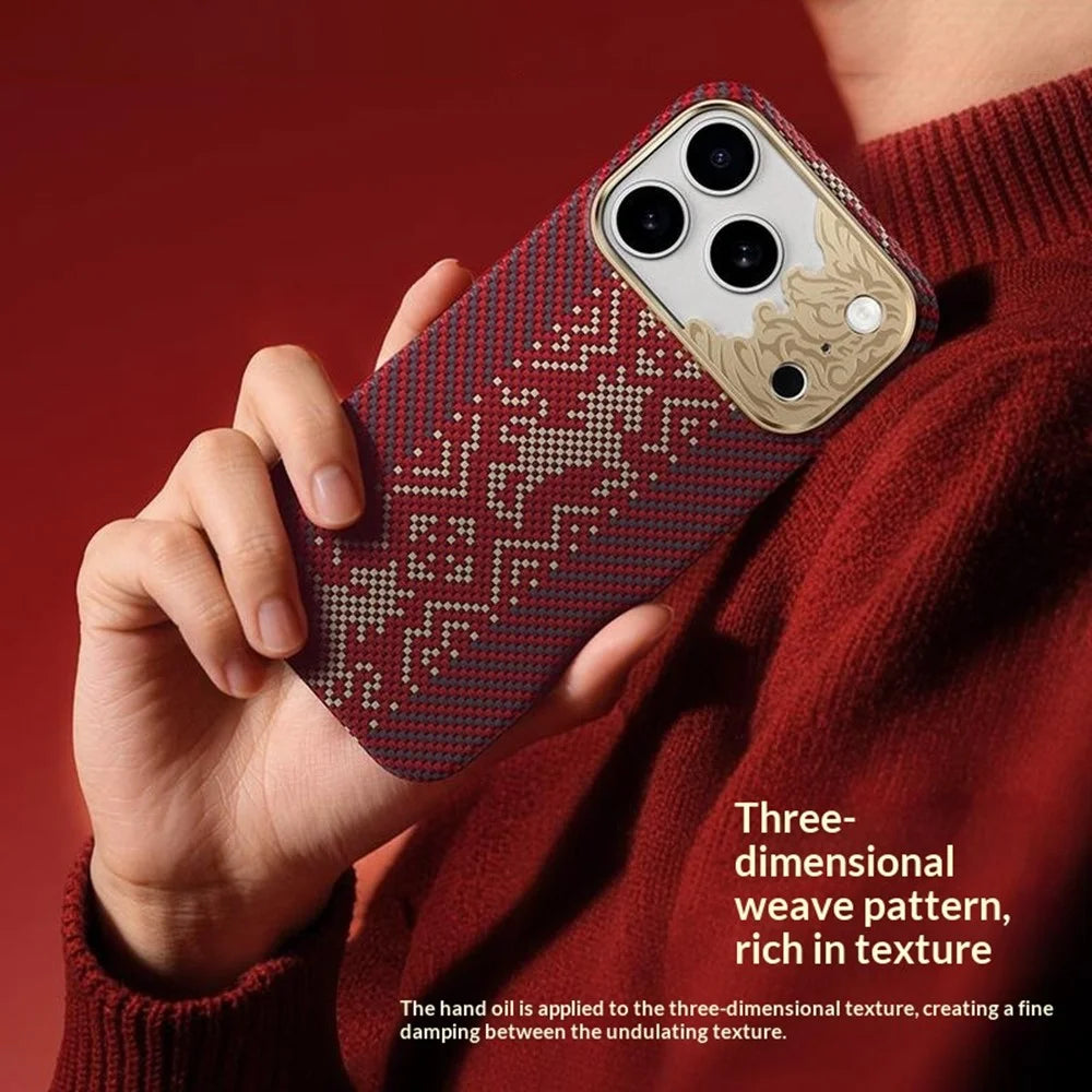 BENKS For iPhone 17 Pro Magnetic Case Aramid Fiber Floating Jacquard Protective Phone Cover - 5