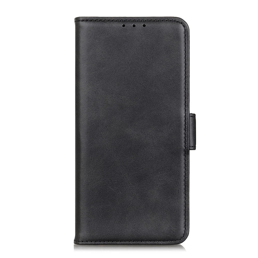 For OnePlus Ace 6 Ultra 5G Case Stand Cowhide Texture PU Leather Phone Cover - Black - 5