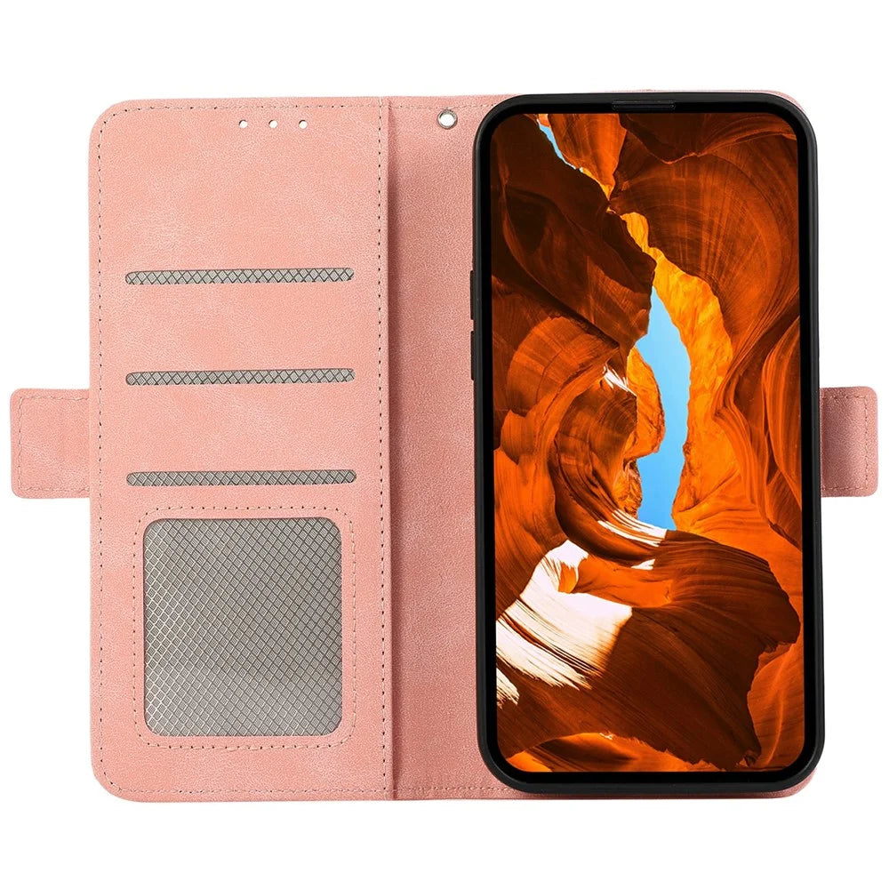 ABEEL For OnePlus Ace 6 Ultra 5G Case PU Leather Folio Stand View RFID Blocking Phone Cover - Pink - 2