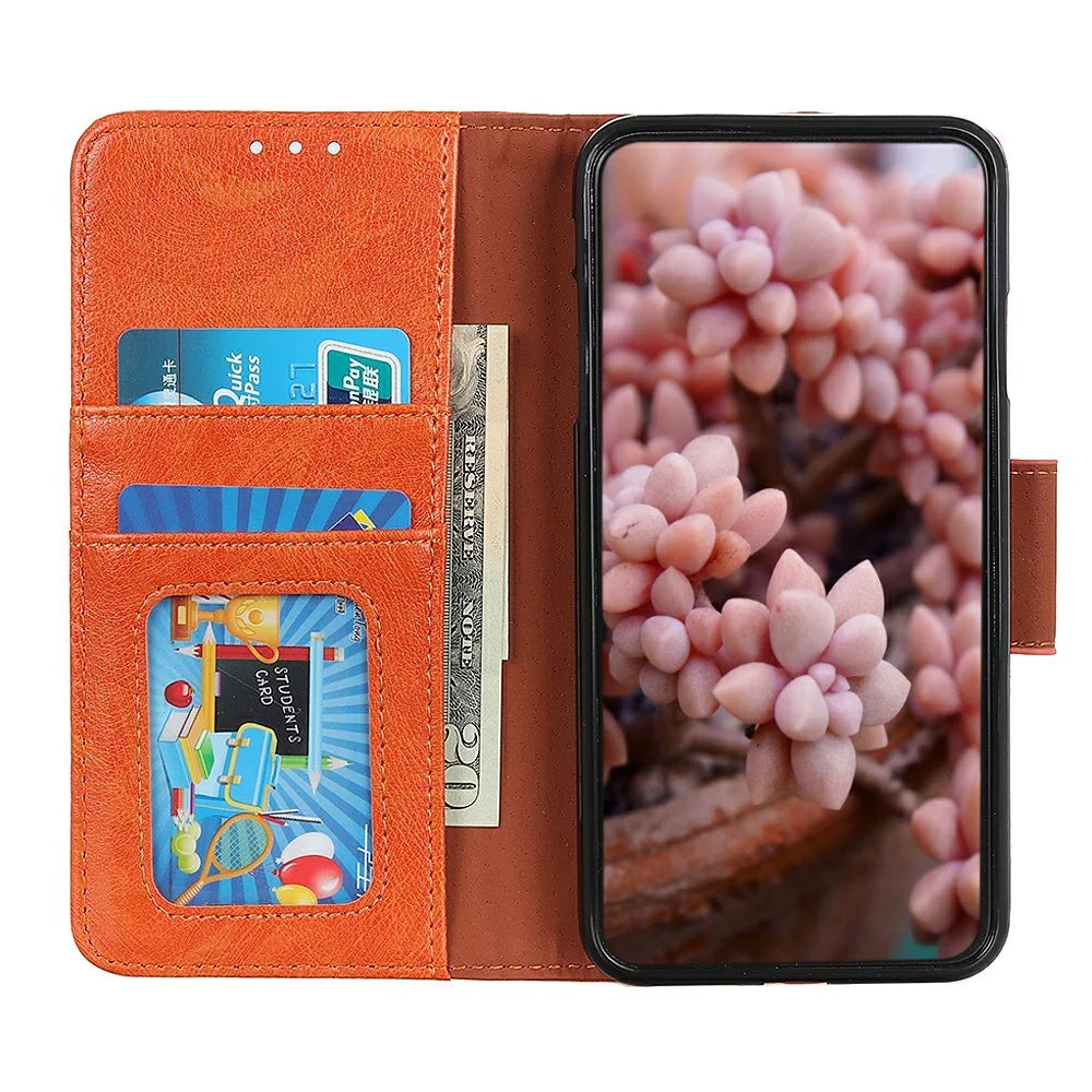 For OnePlus Ace 6 Ultra 5G Case Nappa Texture Split Leather Wallet Phone Cover - Orange - 2