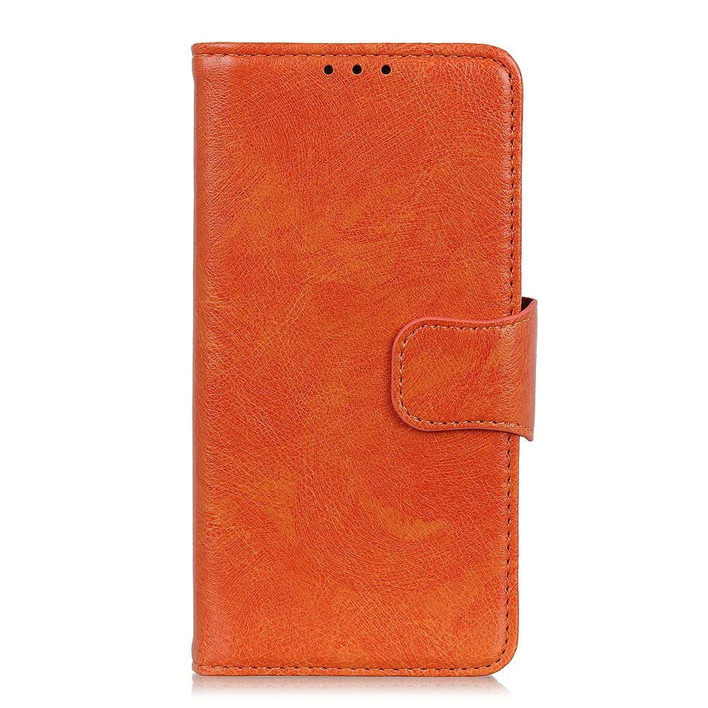 For OnePlus Ace 6 Ultra 5G Case Nappa Texture Split Leather Wallet Phone Cover - Orange - 6