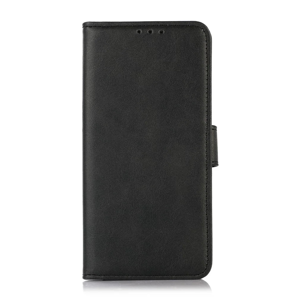 For OnePlus Ace 6 Ultra 5G Case Cowhide Texture Leather Wallet Phone Cover with Stand - Black - 6