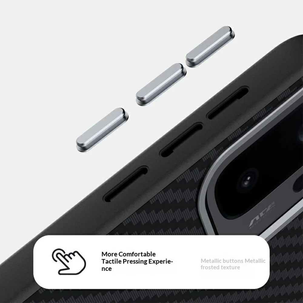 ABEEL For OnePlus Ace 6 Ultra 5G Magnetic Case Carbon Fiber Texture Phone Back Cover - Black - 5