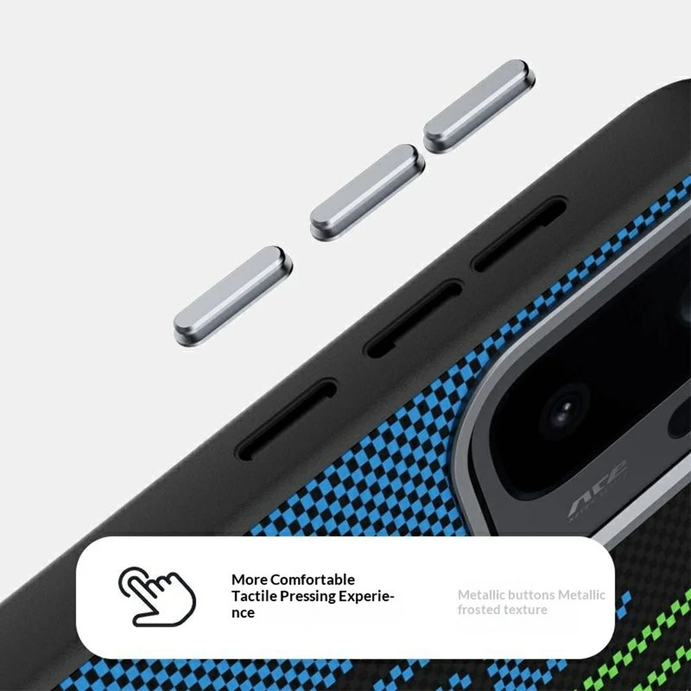 ABEEL For OnePlus Ace 6 Ultra 5G Magnetic Case Micro-Embossing 6D Printed PC TPU Aluminum Alloy Leather Phone Cover - Outstanding No. 1 - 5