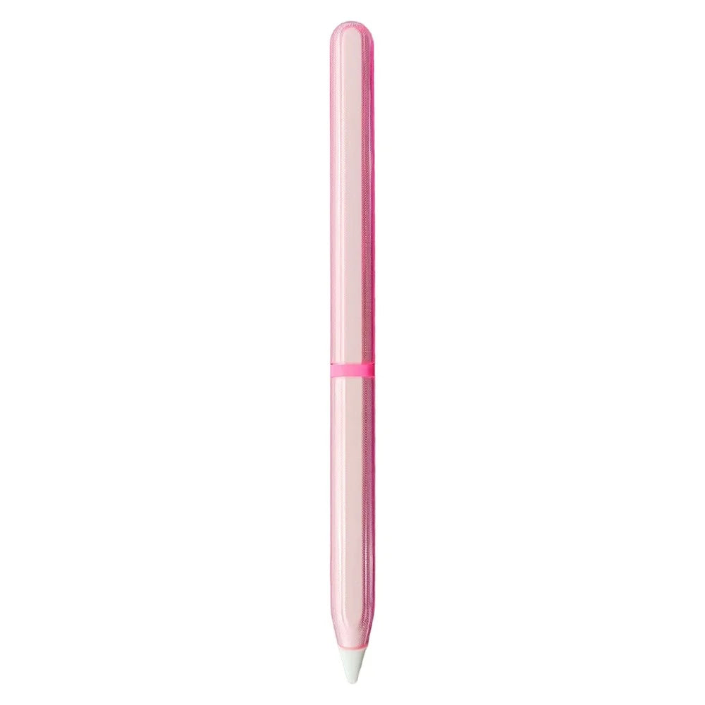 For Apple Pencil Pro  /  Pencil (2nd Generation) TPU Case Ultra-thin Stylus Pen Protective Cover with Silicone Nib Caps - Pink - 1