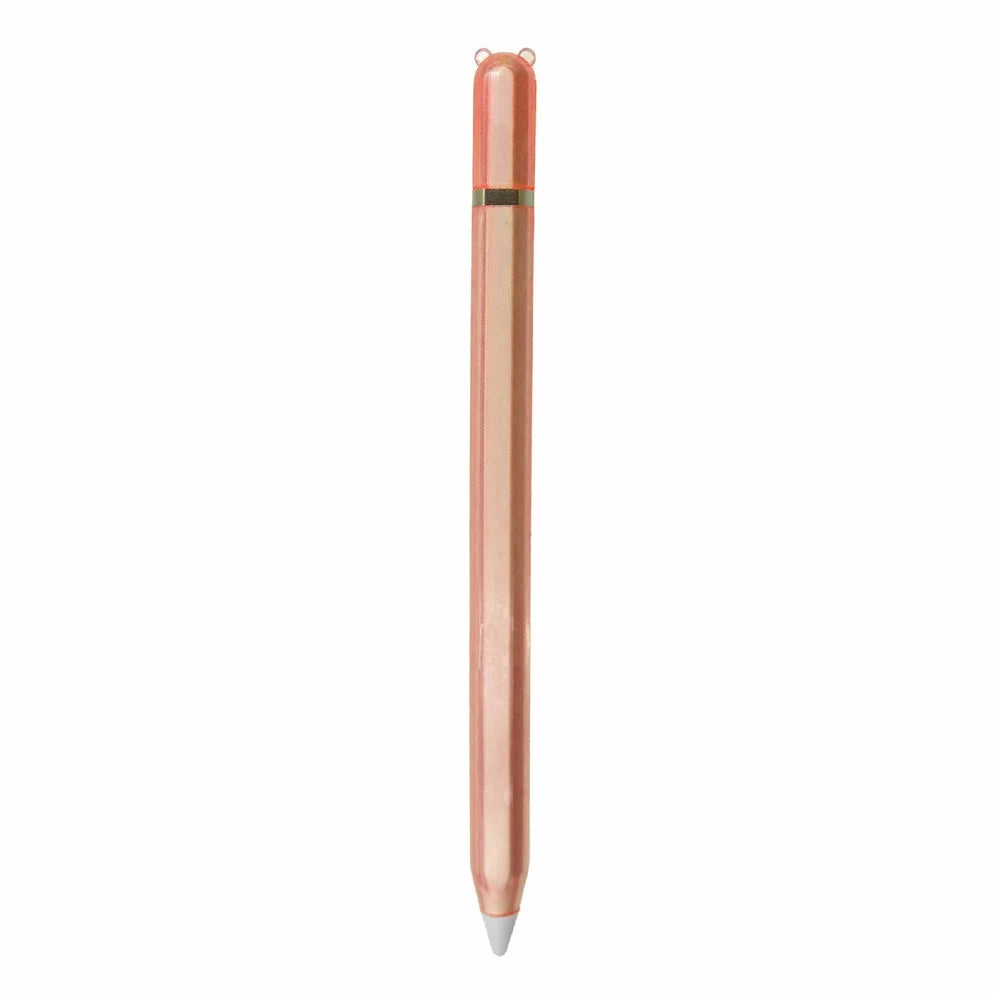 For Apple Pencil Pro  /  Pencil (2nd Generation) TPU Case Panda-Ear Style Shockproof Anti-Slip Stylus Pen Protective Cover with Silicone Nib Cap - Orange - 1