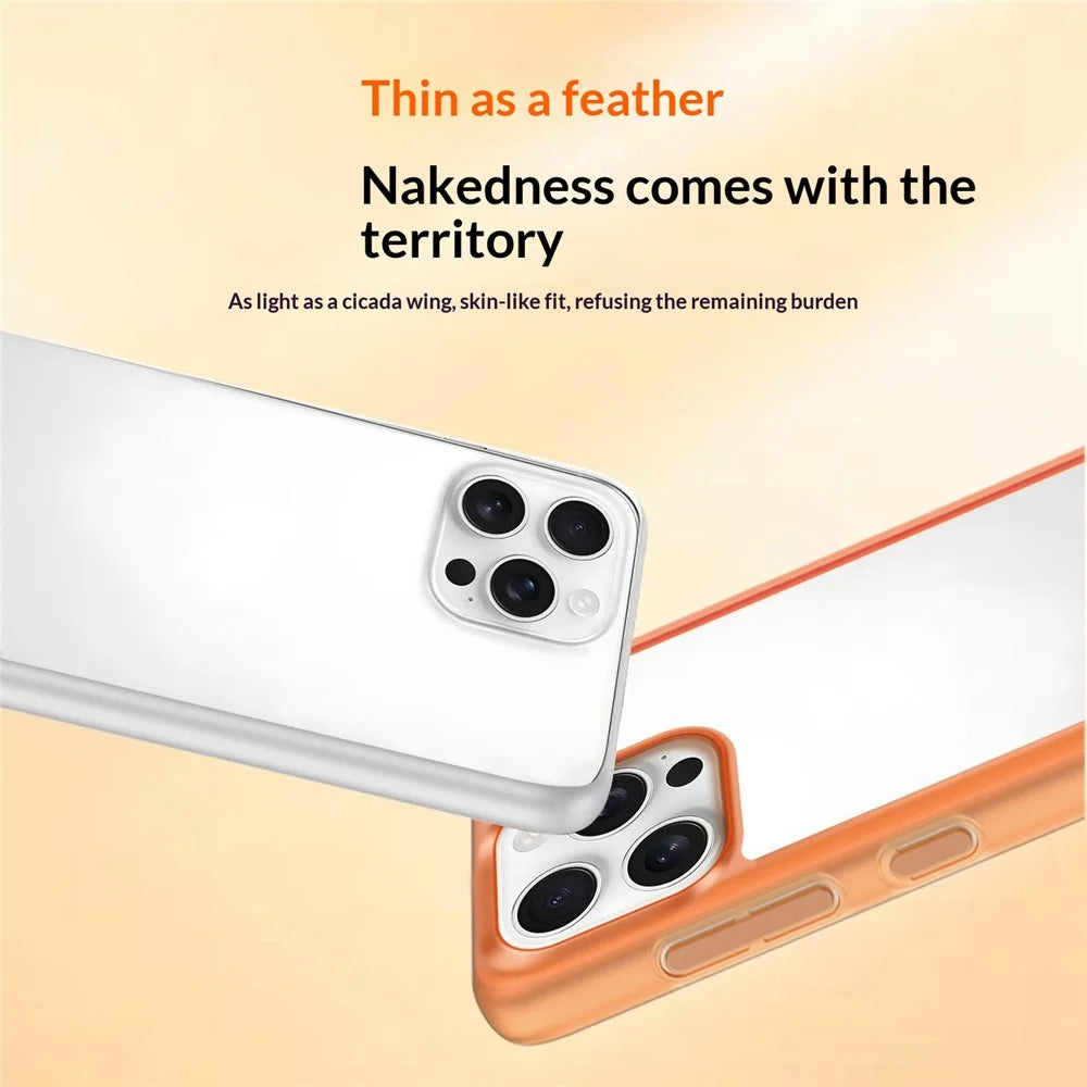 For iPhone 15 Pro Max Case Hollow Heat Dissipation PC Bumper Phone Cover - Orange - 4