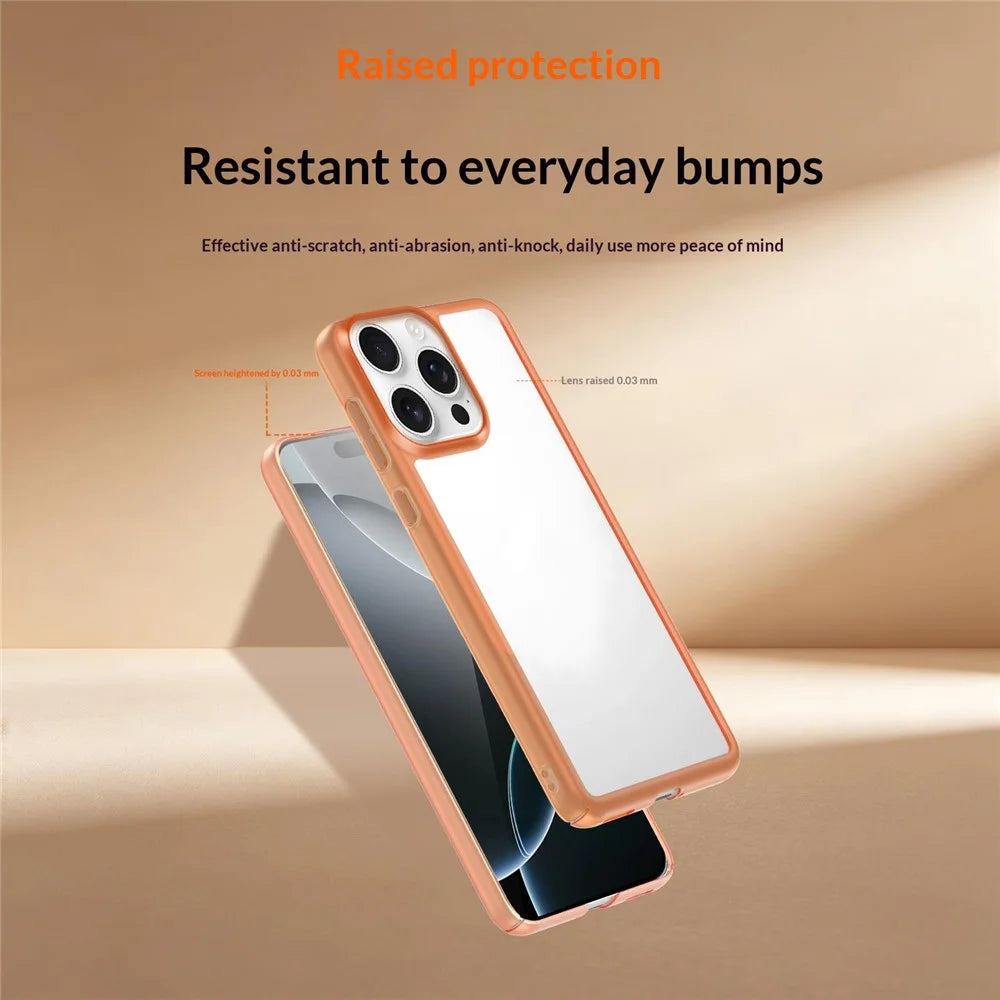 For iPhone 15 Pro Max Case Hollow Heat Dissipation PC Bumper Phone Cover - Orange - 6