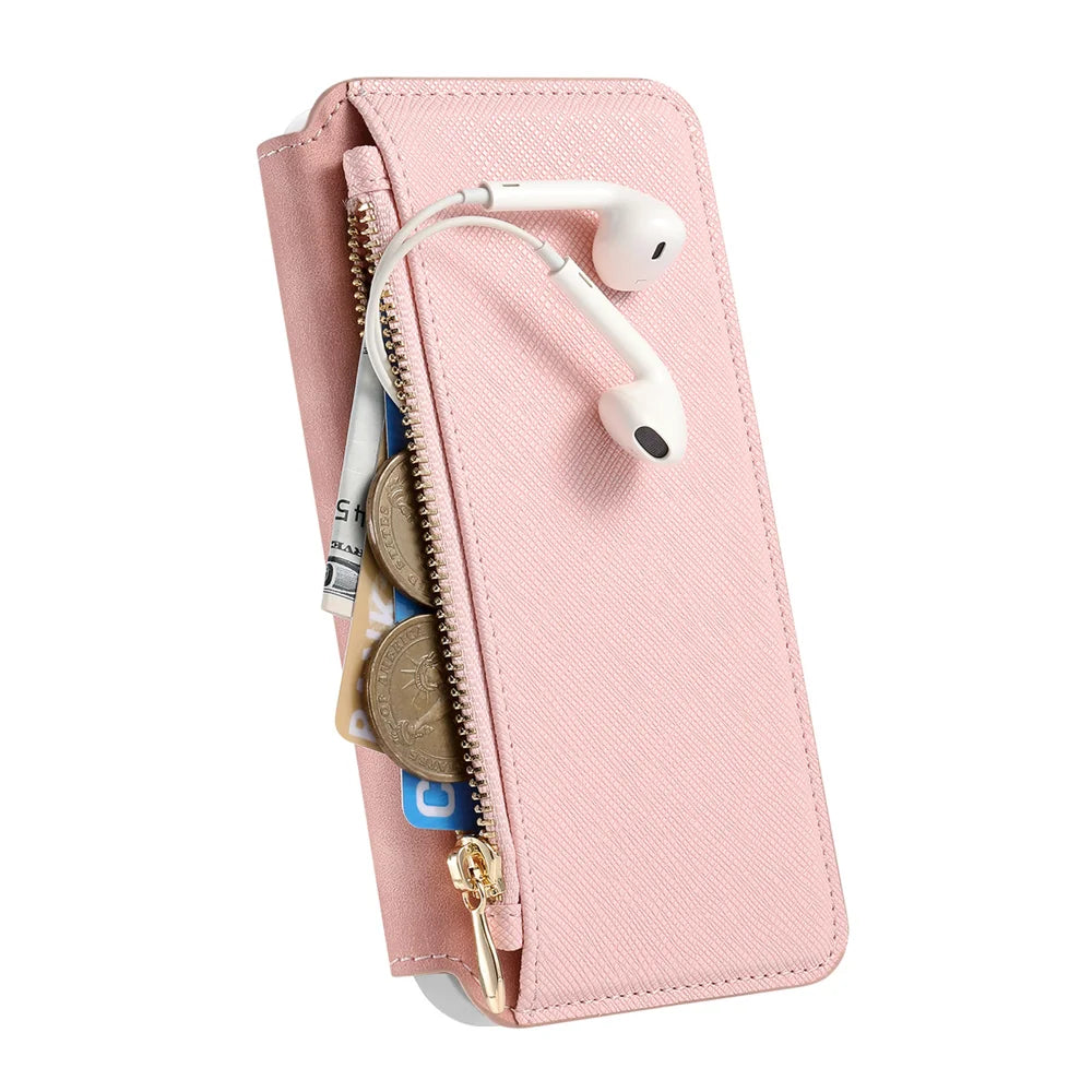 For Samsung Galaxy S26+ Leather Case  Cross Texture Detachable Magnetic Phone Cover Wallet Stand - Blue - 5