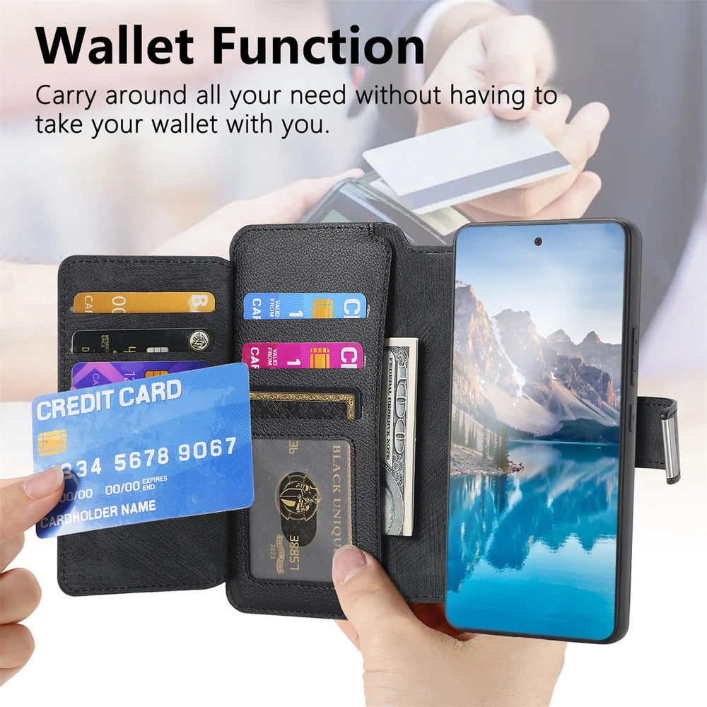 CASENEO for vivo S30 5G Case  MW-02 Detachable Magnetic Leather Flip Phone Cover - Black - 7
