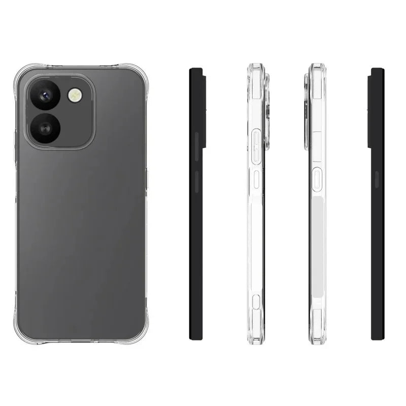 WANLONFENG for Honor 600 Smart 5G WL2 Series TPU Case 2.0mm Phone Cover with 2Pcs Tempered Glass Films - Transparent - 6