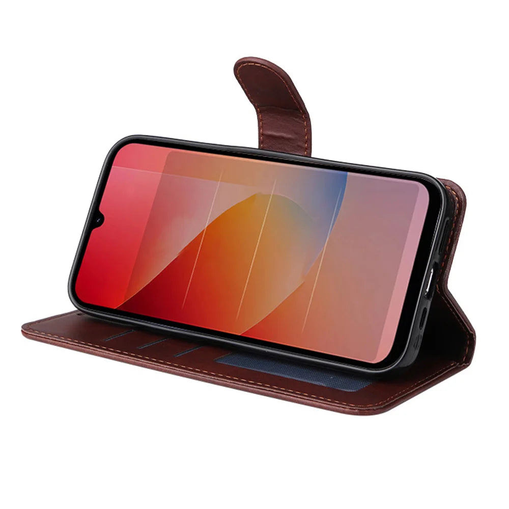 HAT PRINCE for Xiaomi Redmi 15a 5G PU Leather Wallet Case ENKAY  Phone Stand Cover with 9H Tempered Glass - Pink - 6