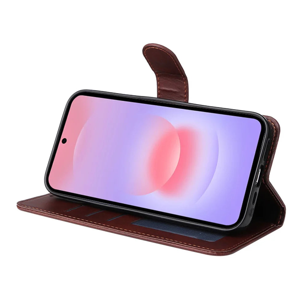 HAT PRINCE for Samsung Galaxy A27 5G PU Leather Wallet Case ENKAY  Phone Stand Cover with 9H Tempered Glass - Pink - 6