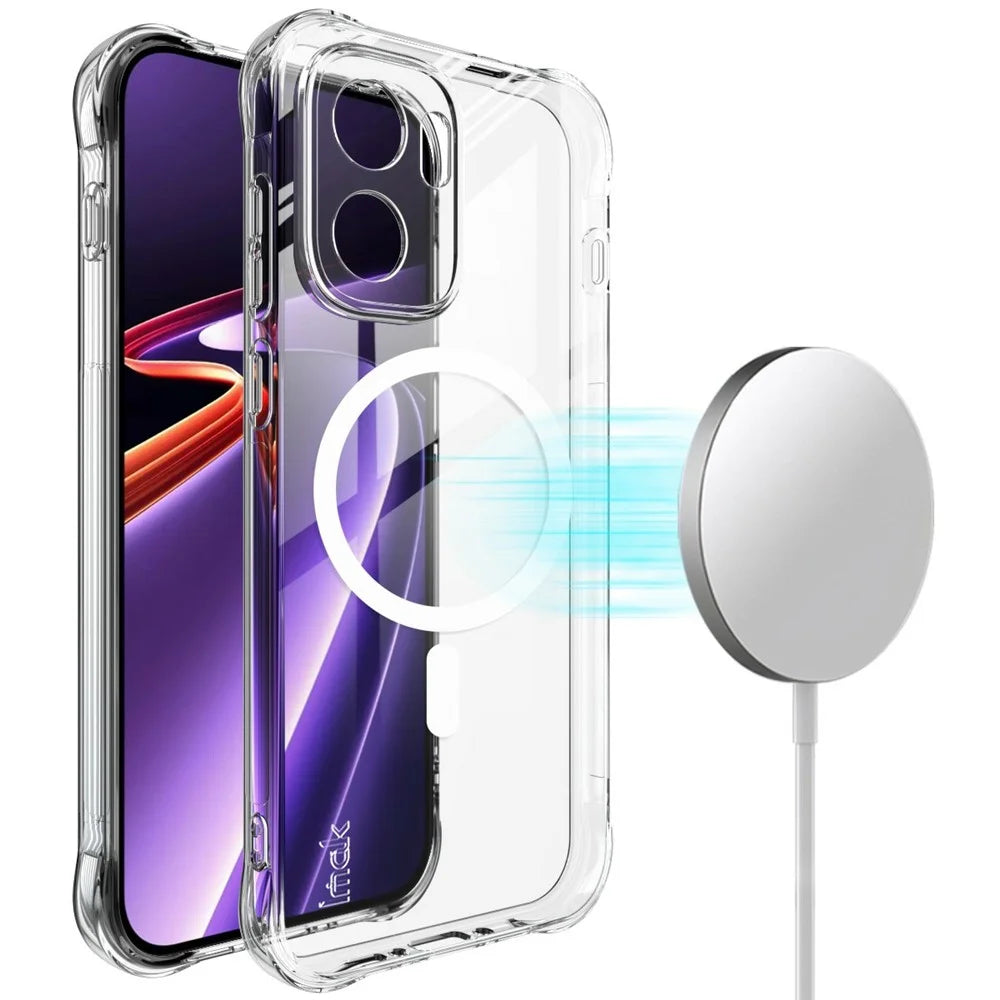 IMAK for OnePlus Ace 6 Ultra 5G Magnetic Case Airbag Shockproof Protection TPU Phone Cover - Transparent - 1
