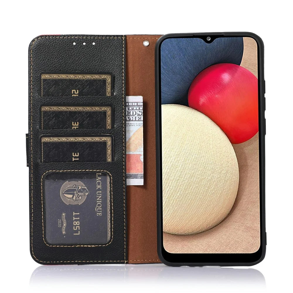 KHAZNEH For OnePlus Ace 6 Ultra 5G Case RFID Blocking Wallet Litchi Texture PU Leather Phone Cover with Strap - Black - 2