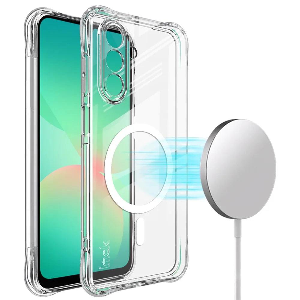 IMAK for Samsung Galaxy A26 5G Magnetic Case Airbag Shockproof Protection TPU Phone Cover - Transparent - 1
