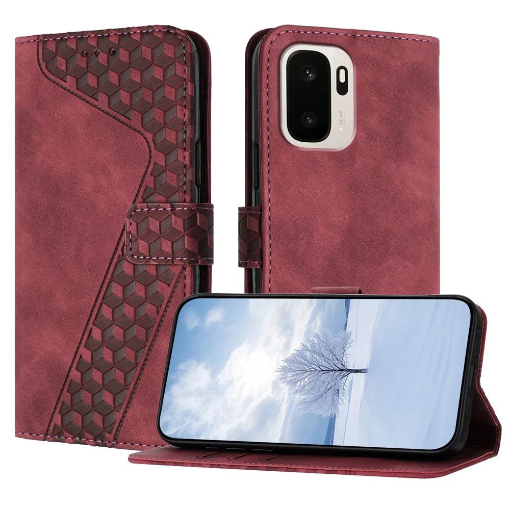 For Infinix GT 50 Pro 5G Leather Case 7-Shaped Pattern Wallet Stand Shockproof Phone Cover - Brown - 1