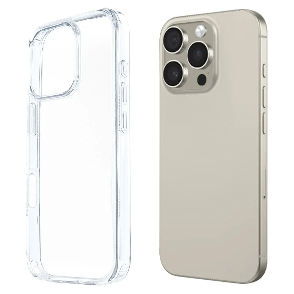 COTECi For iPhone 16 Pro Max Clear Phone Case AI Camera Cutout Shockproof TPU PC Back Cover - 1