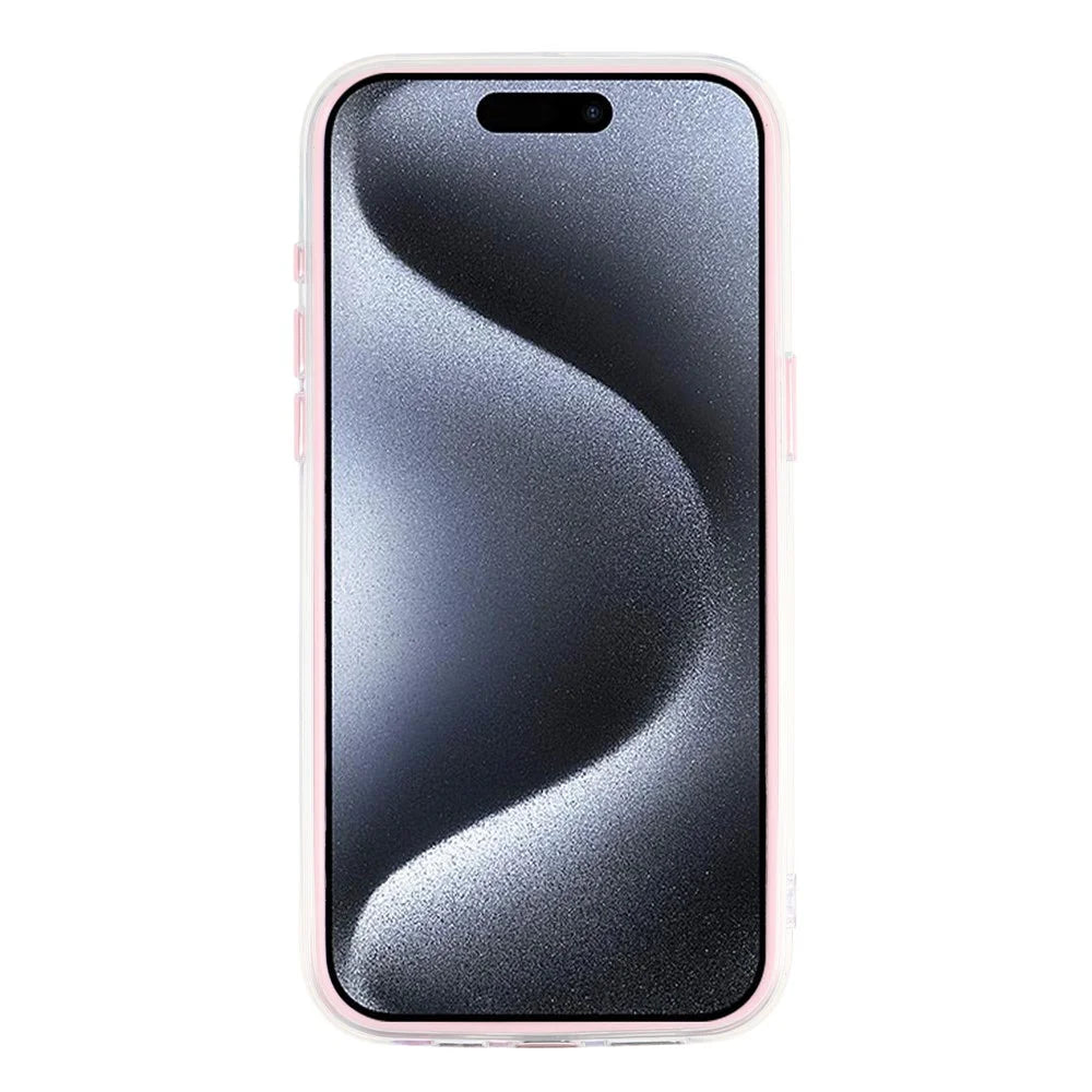 For iPhone 15 Pro Case Colorful Floral Pattern Soft TPU Shockproof Phone Cover - Pink - 2