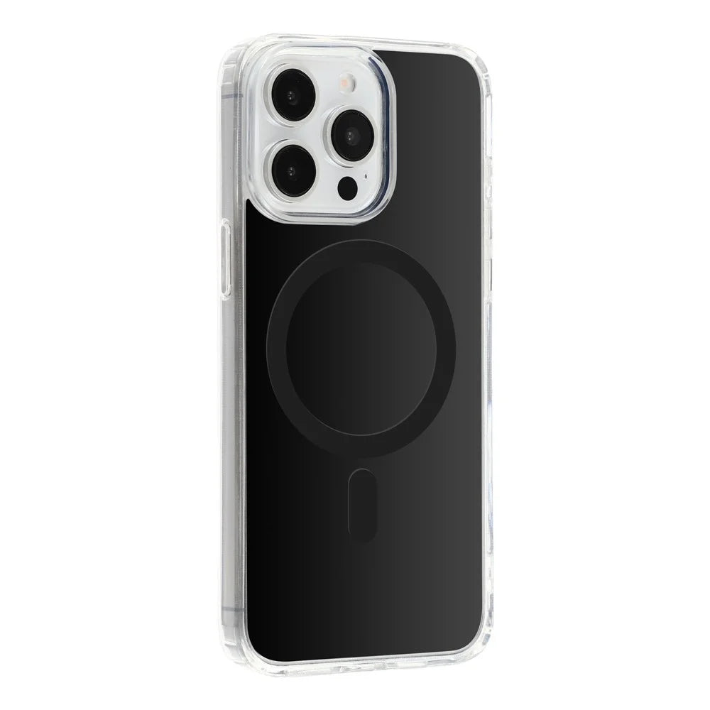 For iPhone 14 Pro Magnetic Case PC + TPU Drop-Resistant Protective Phone Cover - Black - 1