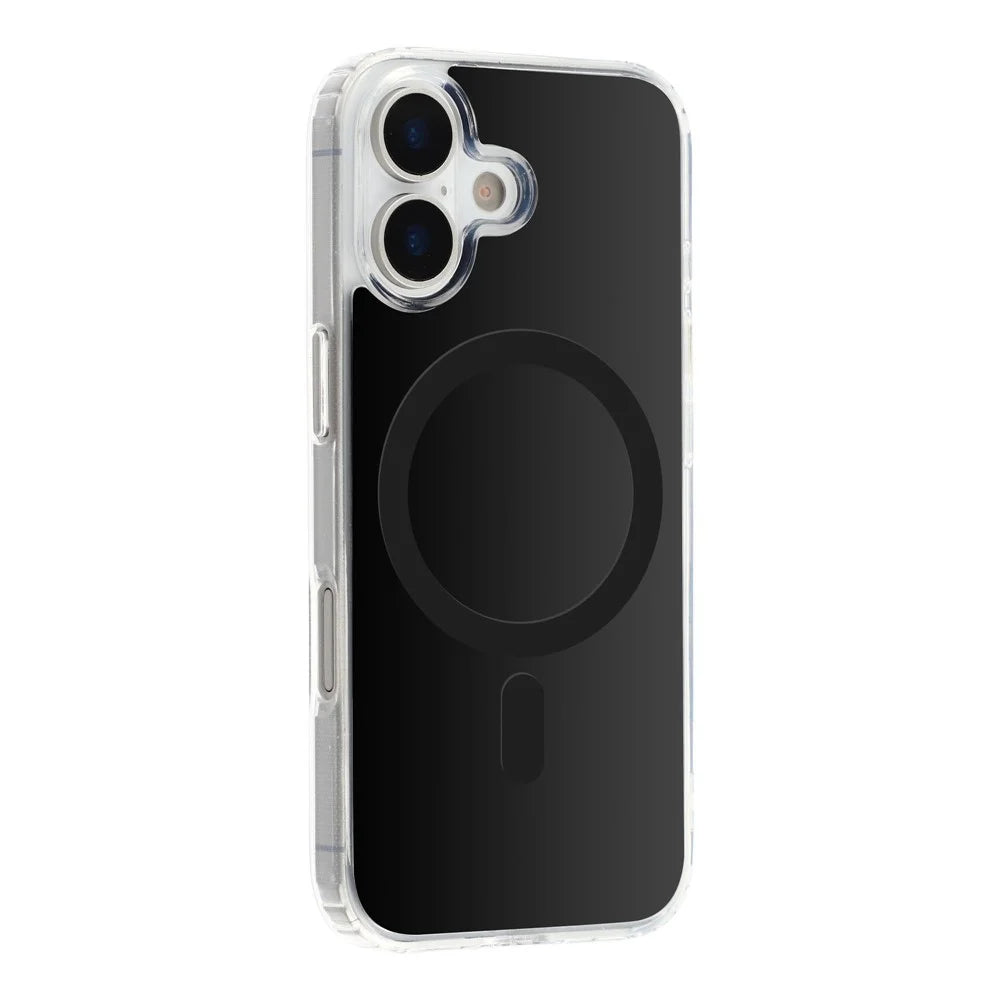 For iPhone 16 Magnetic Case PC + TPU Drop-Resistant Protective Phone Cover - Black - 1