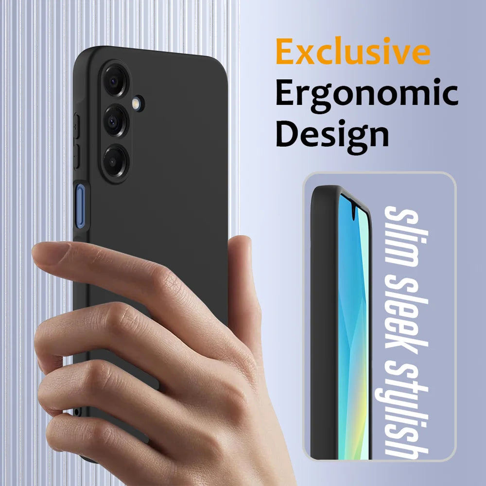 For Samsung Galaxy A27 5G Magnetic Case Anti-Drop Liquid Silicone Phone Cover with Lanyard - Black - 4