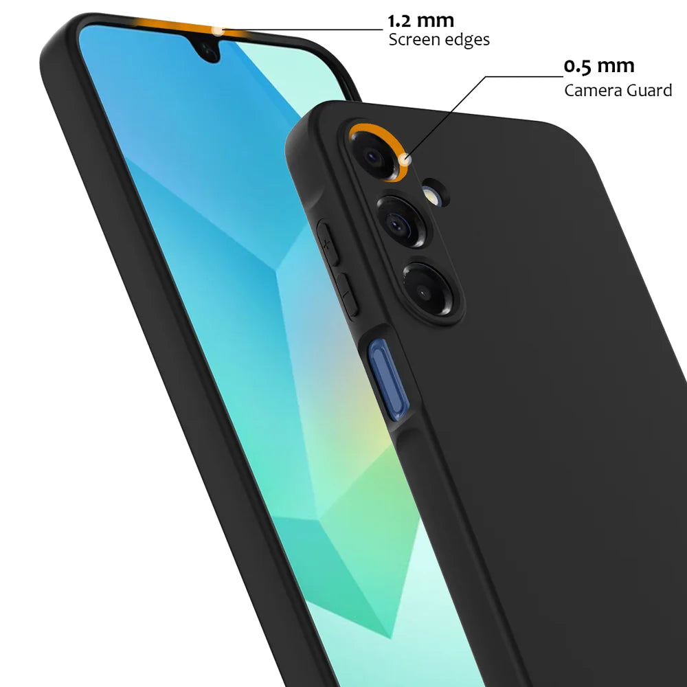 For Samsung Galaxy A27 5G Magnetic Case Anti-Drop Liquid Silicone Phone Cover with Lanyard - Black - 6