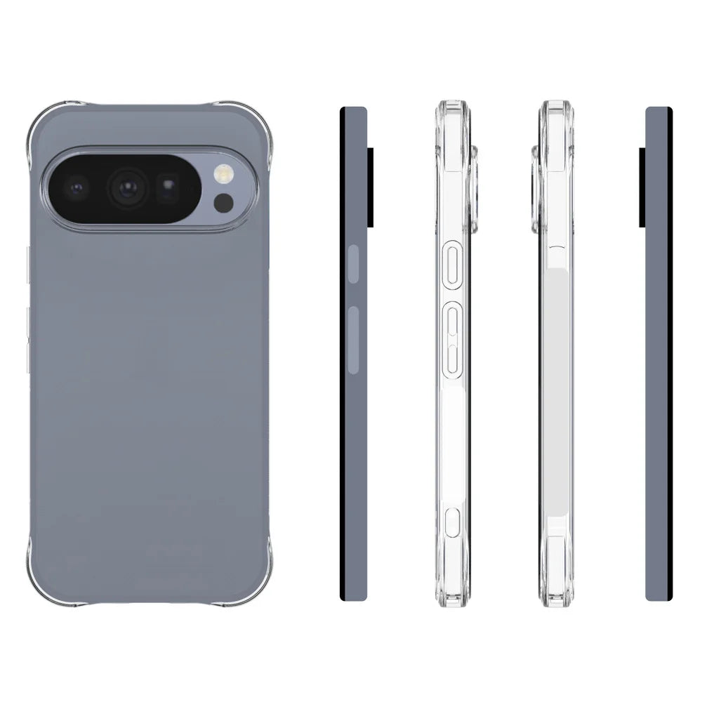 WANLONFENG for Google Pixel 11 Pro Case with 2Pcs Tempered Glass Films  WL2 Series  2.0mm TPU Phone Cover (Big Lens Hole) - Transparent - 6