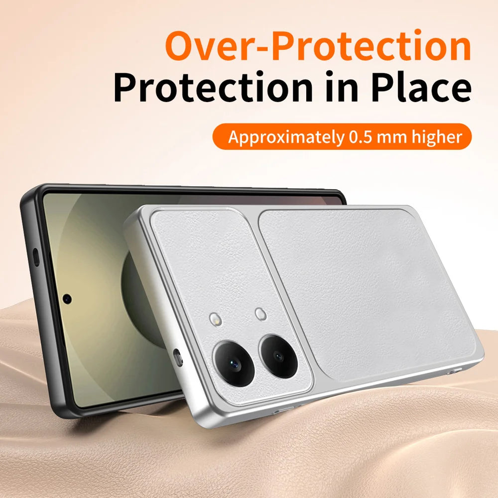 WANLONFENG for Xiaomi Poco X8 Pro Max 5G / Xiaomi Redmi Turbo 5 Max 5G XYP Series Case Lambskin Texture PC TPU Precise Cutouts Phone Cover with 2Pcs Tempered Glass Film - Black - 5