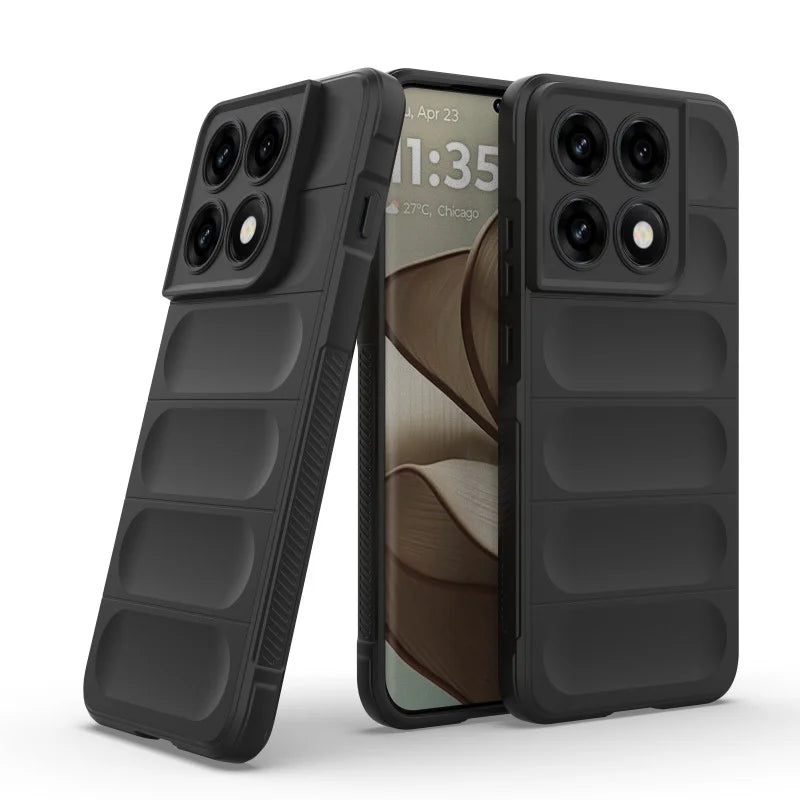 WANLONFENG for Motorola Edge 70 Pro 5G TPU Case  HD Series Anti Slip Phone Cover with Tempered Glass - Black - 3