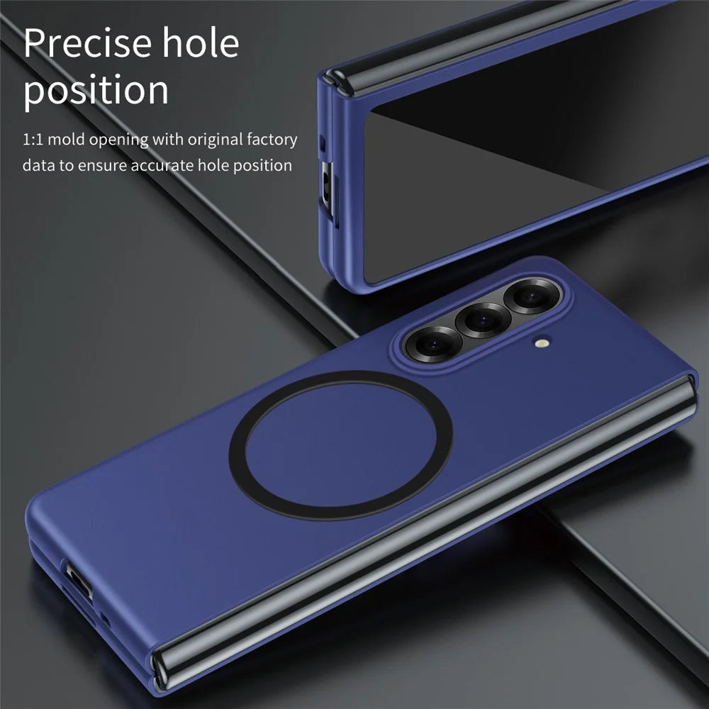 For Samsung Galaxy Z Fold8 Ultra Magnetic Case Skin-Touch Matte Hard PC Phone Cover - Sapphire - 6
