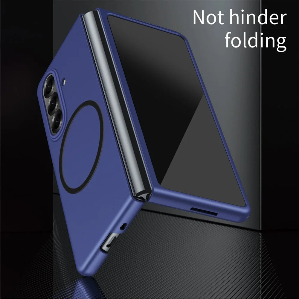 For Samsung Galaxy Z Fold8 Ultra Magnetic Case Skin-Touch Matte Hard PC Phone Cover - Sapphire - 7