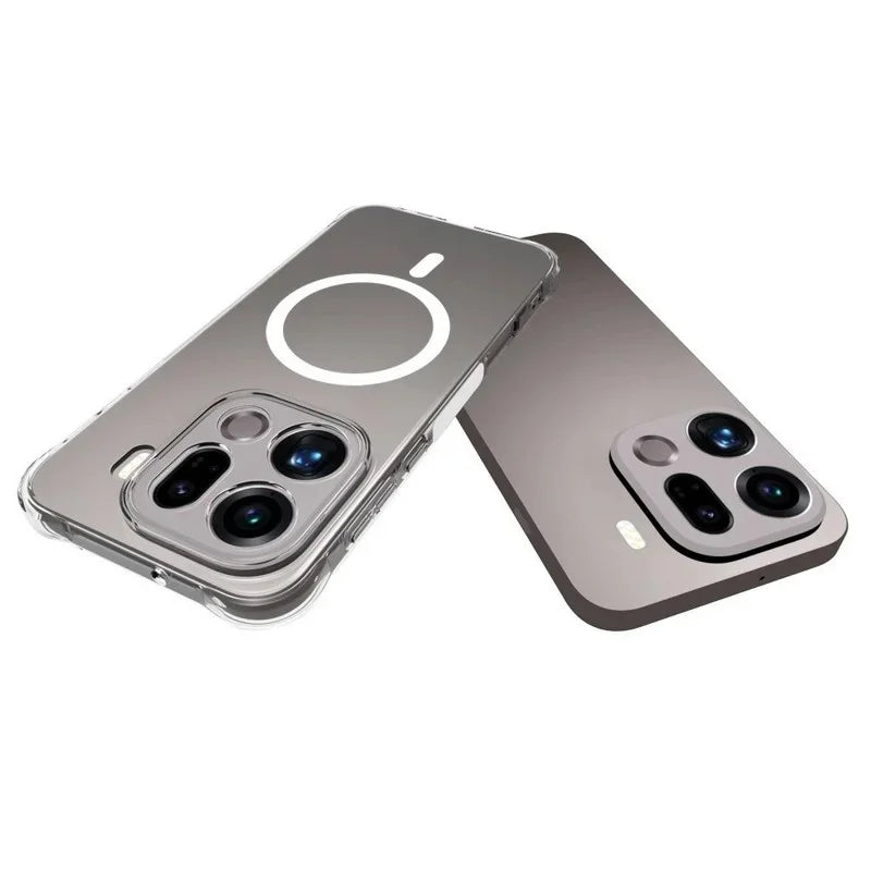 WANLONFENG for Oppo Find X9 Pro 5G WL2 Series 2.0mm Magnetic Case Clear TPU Phone Back Cover with Screen Films - Transparent - 5