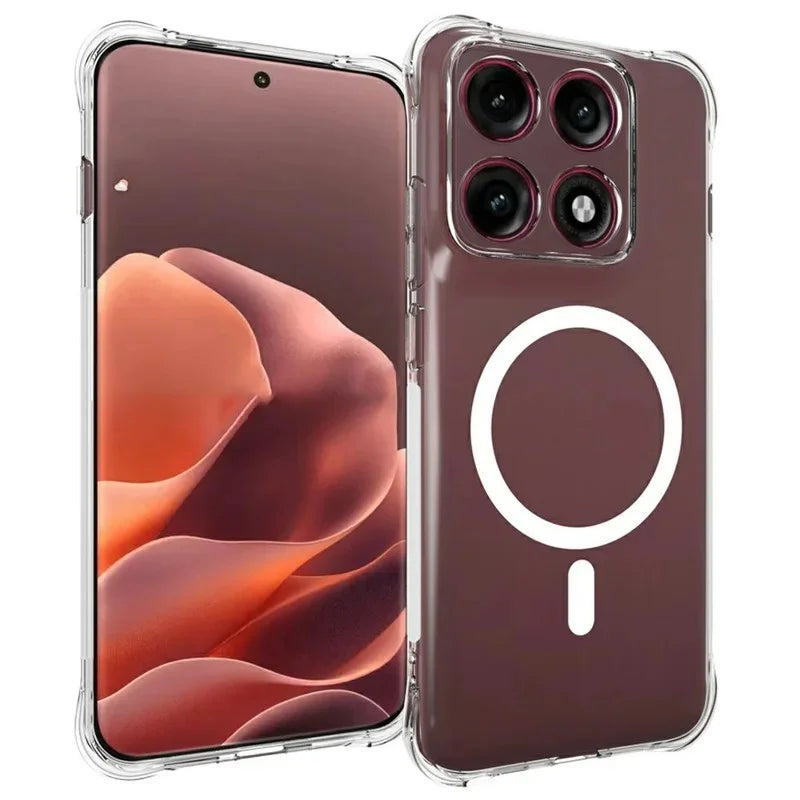 WANLONFENG for Motorola Edge 70 Pro 5G WL1 Series 2.0mm Magnetic Case Clear TPU Phone Back Cover with 2Pcs Screen Films - Transparent - 2